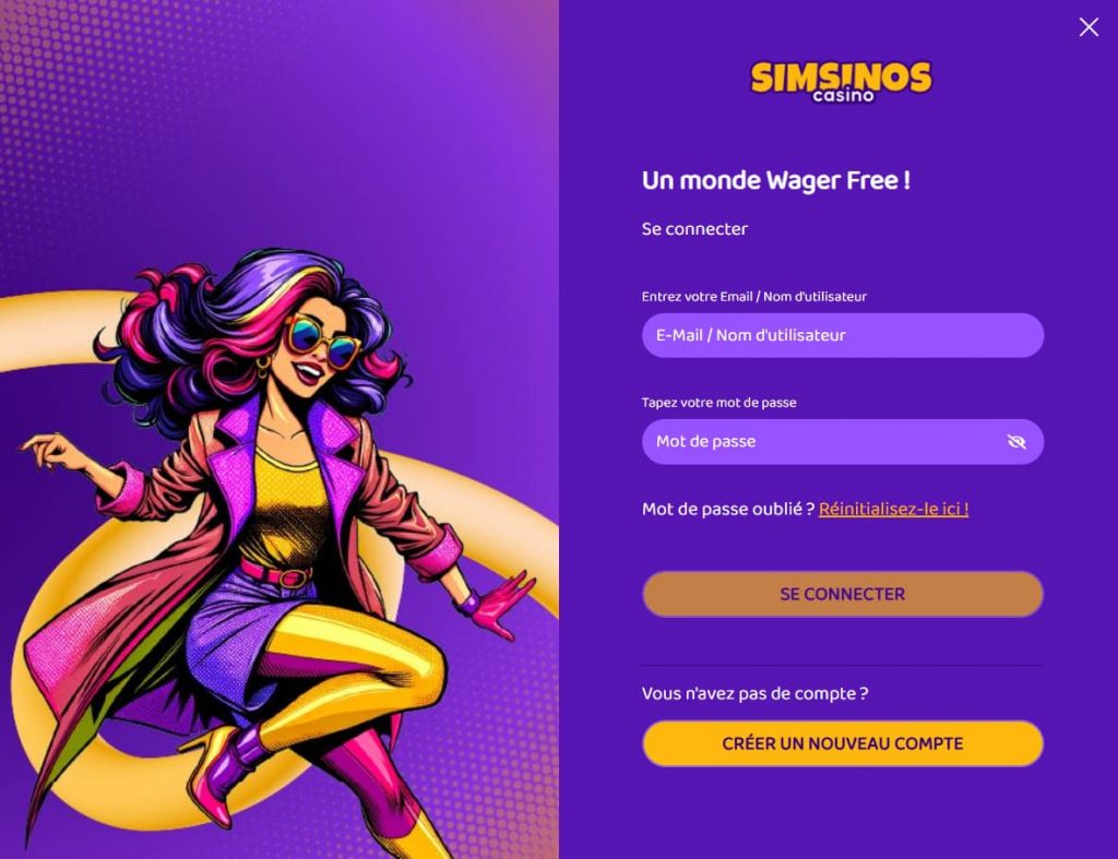 Simsinos Casino bonus de bienvenue 500€ + 250 tours gratuits