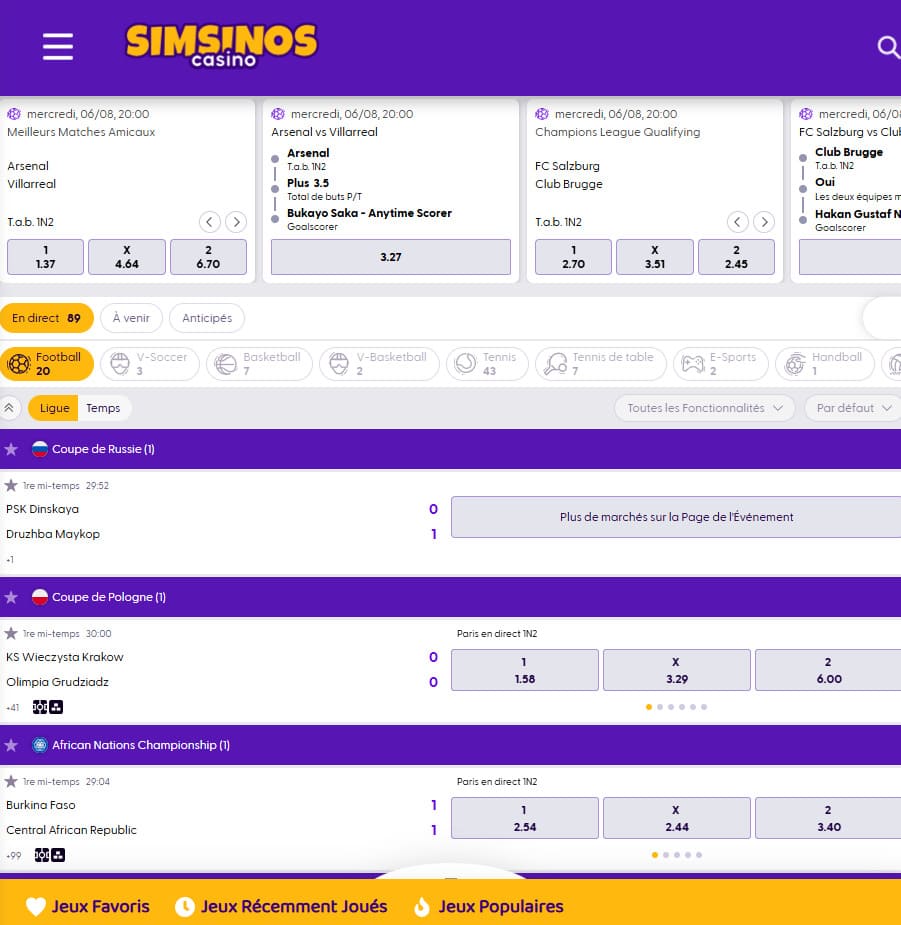 Paiements rapides via l’application Simsinos